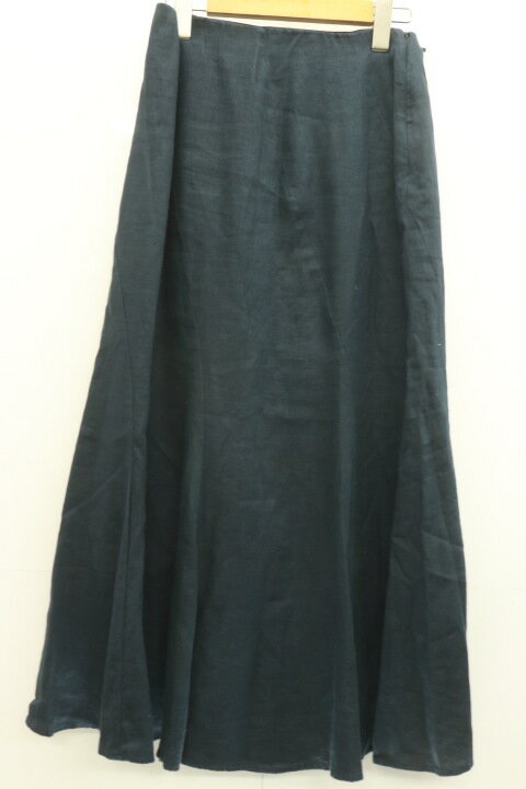 【中古】 Mila Owen レディースフレアースカート 1 フレンチリネン ナローフレアスカート Mila Owen 1 紺 ネイビー 無地