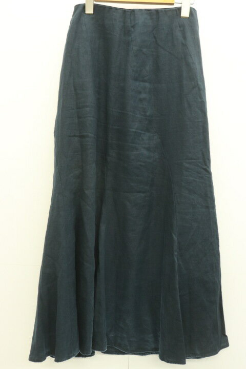 【中古】 Mila Owen レディースフレアースカート 1 フレンチリネン ナローフレアスカート Mila Owen 1 紺 ネイビー 無地