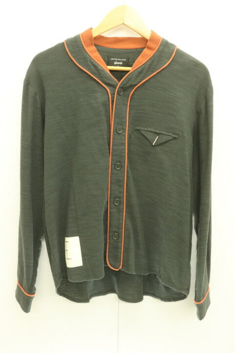 Rakuten - 【中古】 glamb メンズ長袖シャツ 2 Noble baseball SH glamb 2 グレー 灰 無地