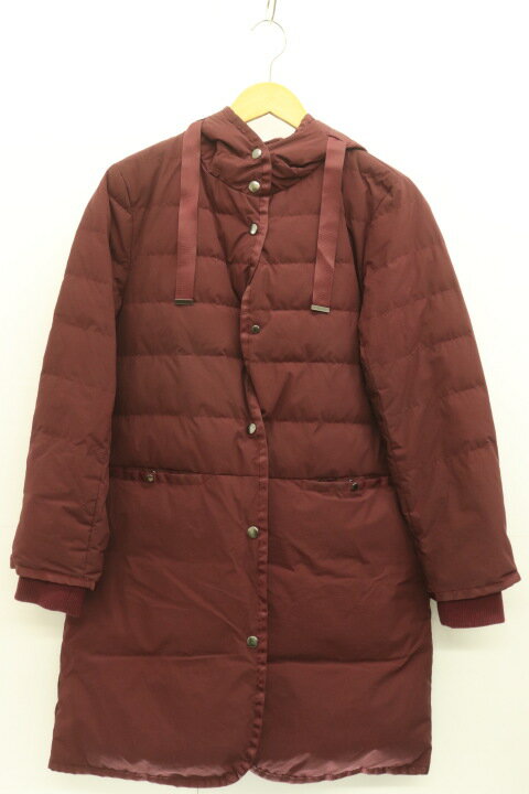 Down Coat - 【中古】 DoCLASSE レディースダウンジャケット M ダウンコート DoCLASSE M えんじ 無地