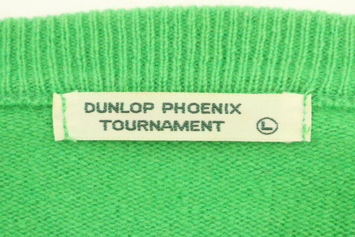 【中古】 dunlop phoenix tournament メンズニット セーター L Vネック ニット dunlop phoenix tournament L 緑 グリーン 刺繍