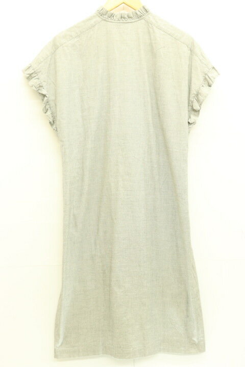 【中古】 A.P.C. レディースシャツワンピース 34 フリルシャツワンピース A.P.C. 34 グレー 灰 無地