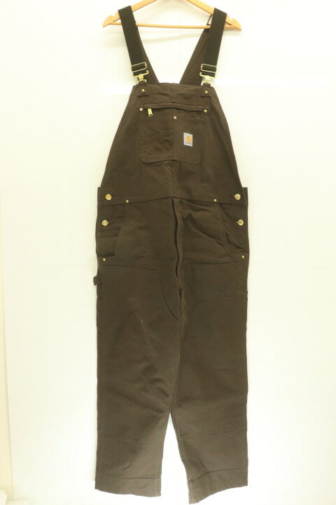 【中古】 Carhartt メンズオーバーオール W40×L30 BIB OVERALL COTTON DUCK Carhartt W40×L30 茶 ブラウン