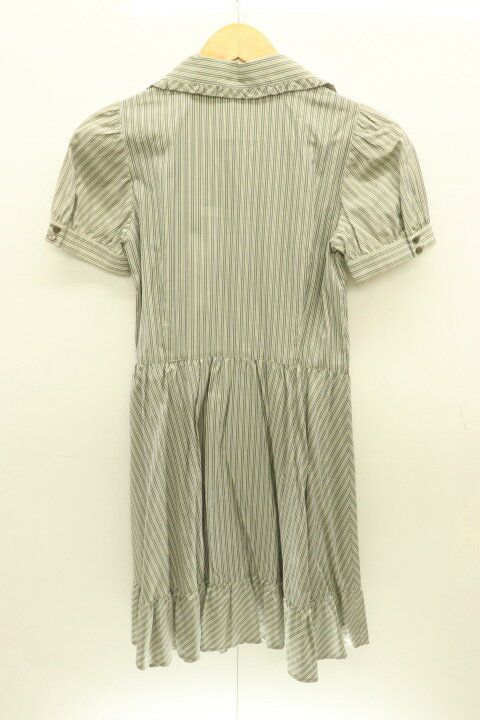 【中古】 BURBERRY BLUE LABEL レディースシャツワンピース 36 シャツワンピース BURBERRY BLUE LABEL 36 緑 グリーン ストライプ