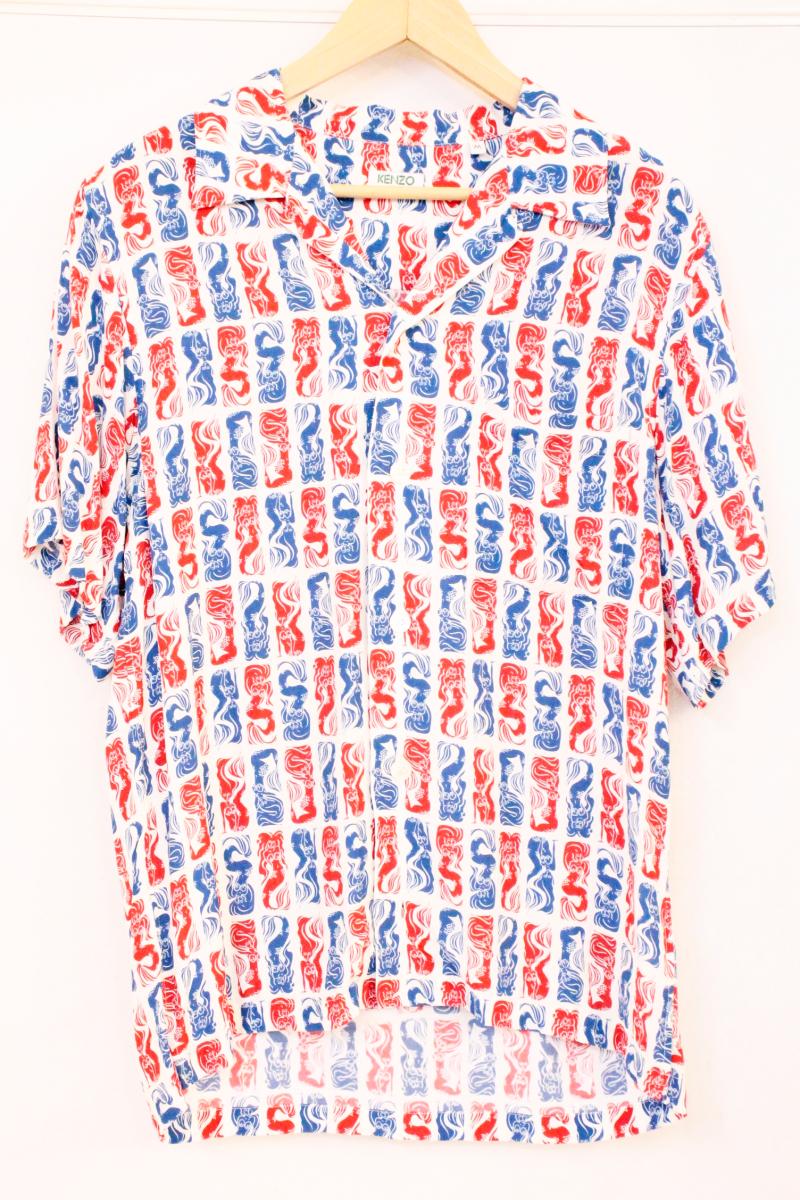 Rakuten - 【中古】 KENZO メンズ半袖シャツ M KENZO/人魚プリント開襟シャツ/M/マルチカラー