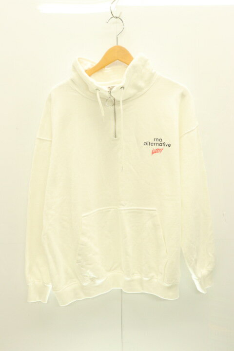 Rakuten - 【中古】 RNA レディーススウェット M SLEEPロゴハーフZIPプルオーバー RNA M 白 ホワイト