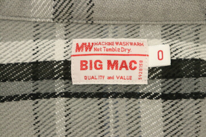 【中古】 BIG MAC レディースシャツワンピース 0 シャツワンピース BIG MAC 0 グレー 灰 チェック