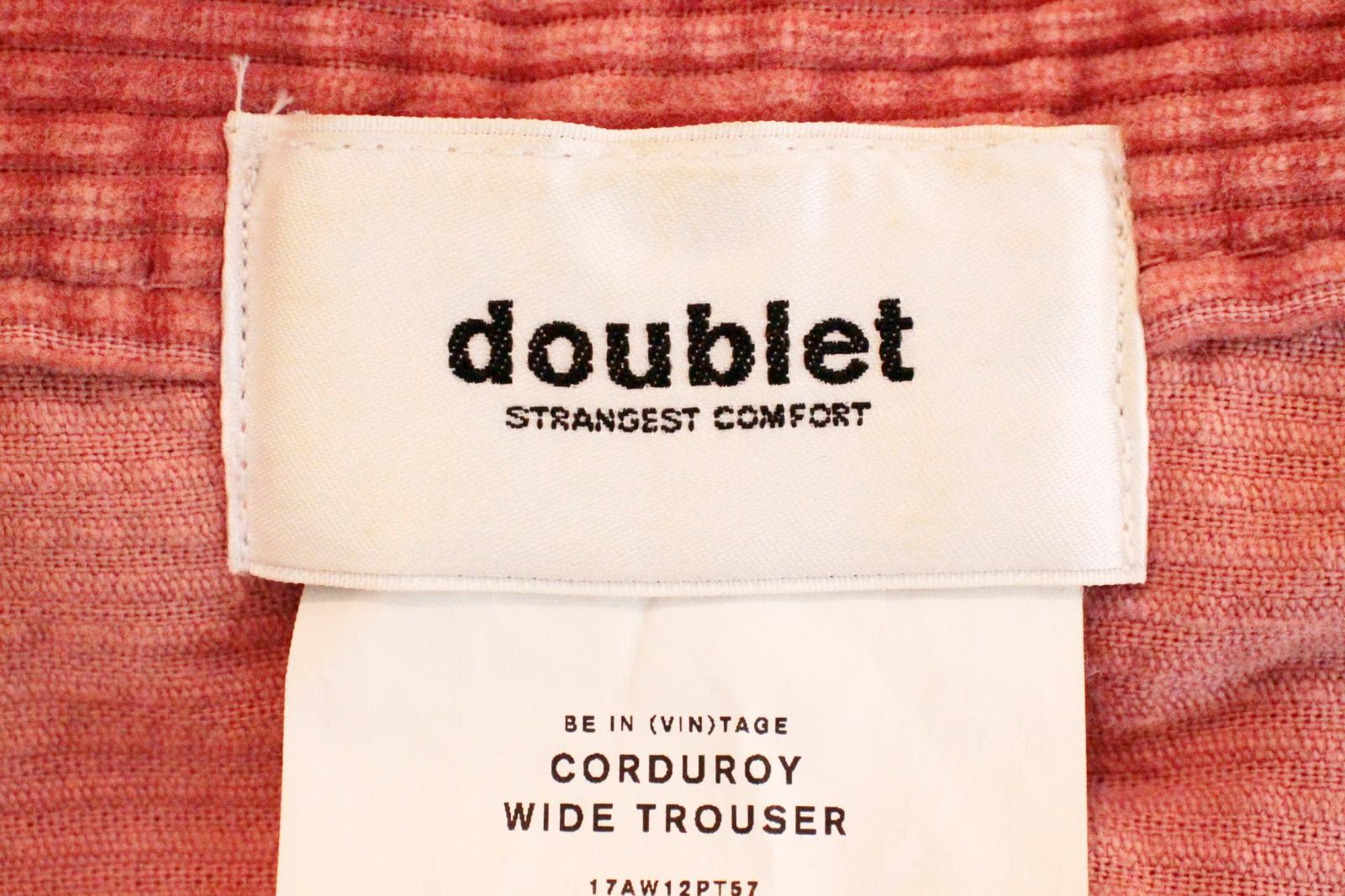 【中古】 doublet メンズワイドパンツ S doublet/CORDUROY WIDE TROUSER/S/ピンク 桃