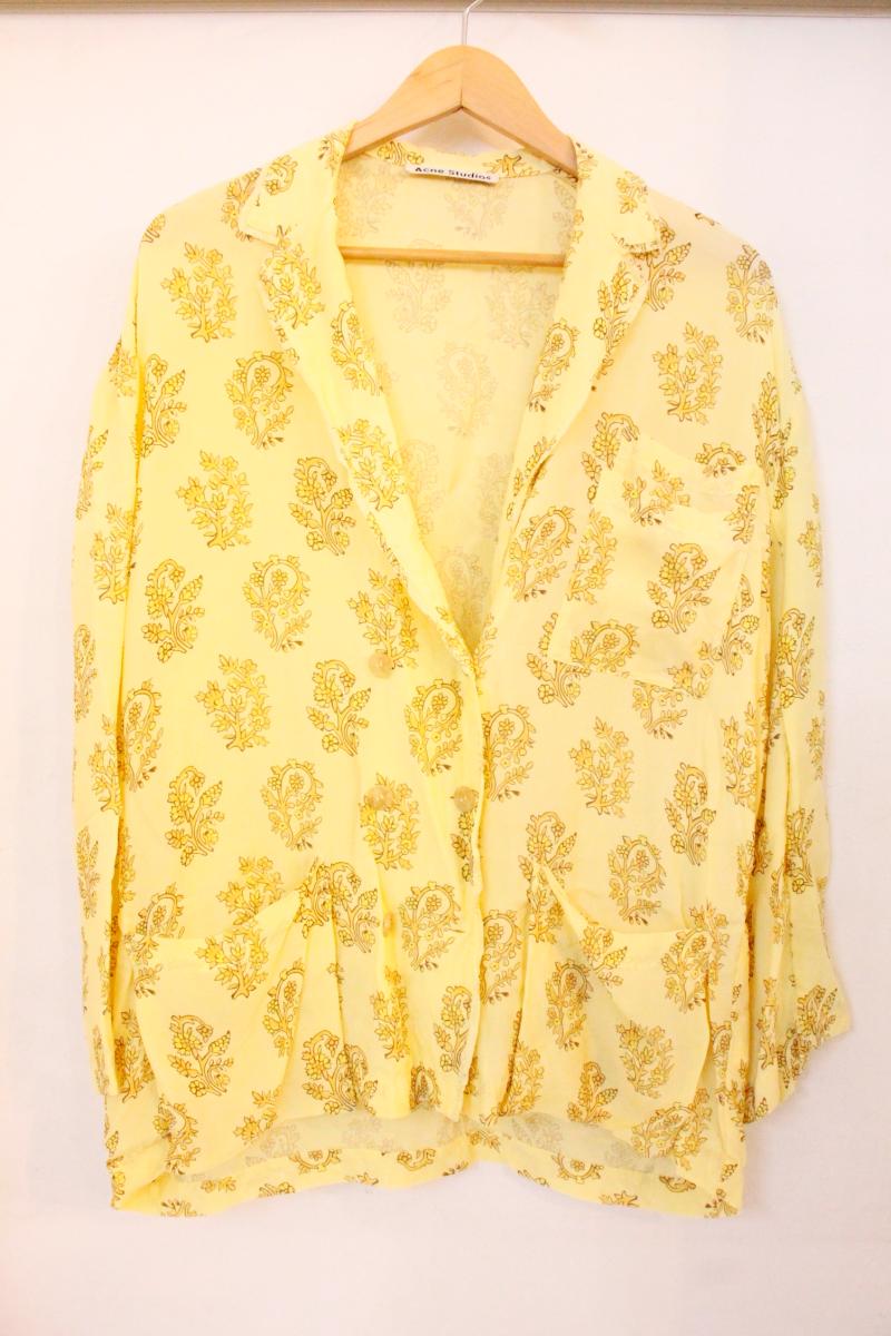 Rakuten - 【中古】 Acne Studios レディースブラウス 34 Acne Studios/19SS/フローラルプリントツイルシャツ/34/黄 イエロー/fn-wn-suit000028