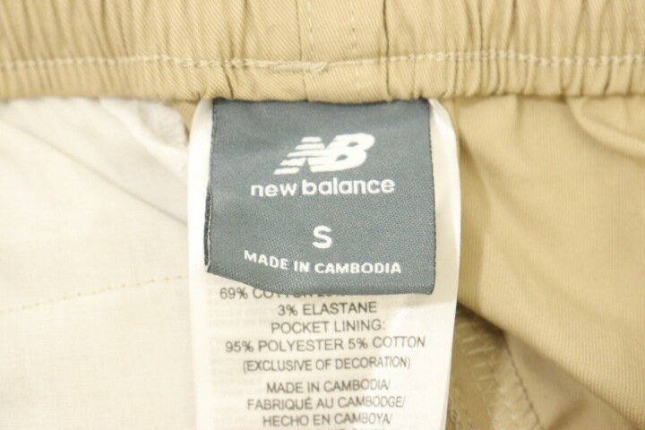 【中古】 NEW BALANCE メンズカーゴパンツ S Icon Twill カーゴジョガー NEW BALANCE S ベージュ 肌色 無地