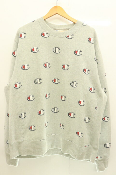 Rakuten - 【中古】 CHAMPION メンズスウェット XL REVERSE WEAVE CREW ALL OVER PRI CHAMPION XL グレー 灰 総柄