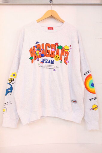 【中古】 Paragraph メンズスウェット 1 Paragraph/21SS/FLOWER SMILE TEAM LOGO SWEAT/1/ライトグレー 【中古】 Paragraph メンズスウェット 1 Paragraph/21SS/FLOWER SMILE TEAM LOGO SWEAT/1/ライトグレー