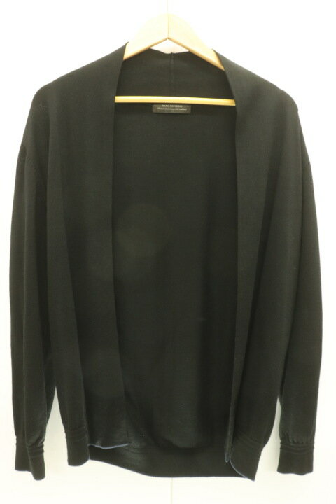 【中古】 nano universe メンズカーディガン S 毛玉レスニット 12Gトッパーカーディガン nano universe S 黒 ブラック 無地