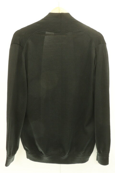 【中古】 nano universe メンズカーディガン S 毛玉レスニット 12Gトッパーカーディガン nano universe S 黒 ブラック 無地