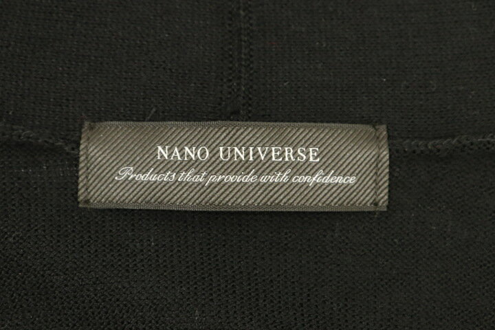 【中古】 nano universe メンズカーディガン S 毛玉レスニット 12Gトッパーカーディガン nano universe S 黒 ブラック 無地