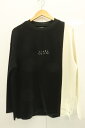 【中古】 STUDIOUS メンズカットソー 1 SWITCHING L S TEE STUDIOUS x CULLNI x JieDa 1 黒 ブラック 白 ホワイト ロゴ
