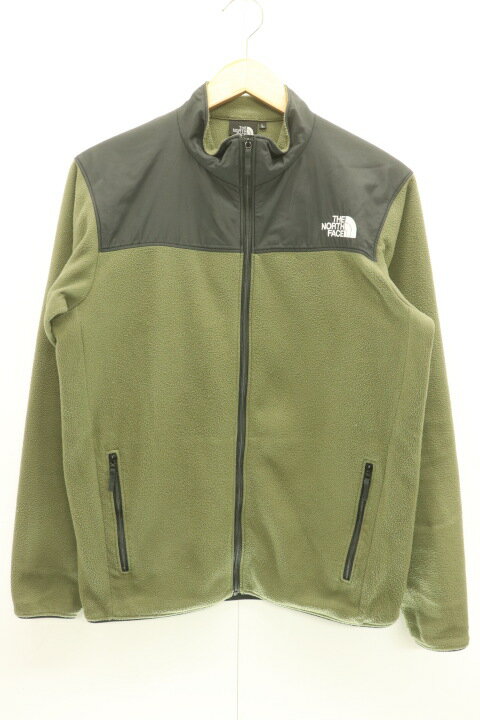 【中古】 THE NORTH FACE メンズフリースジャケット L MOUNTAIN VERSA MICRO JACKET THE NORTH FACE L 黒 ブラック カーキ ロゴ
