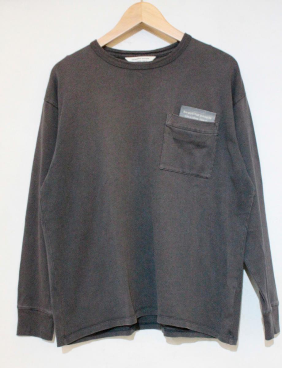 Rakuten - 【中古】 beautiful people メンズロンT 38 beautiful people/suvin compact jersey big QOL tag long T/38/グレー 灰/ロンT/