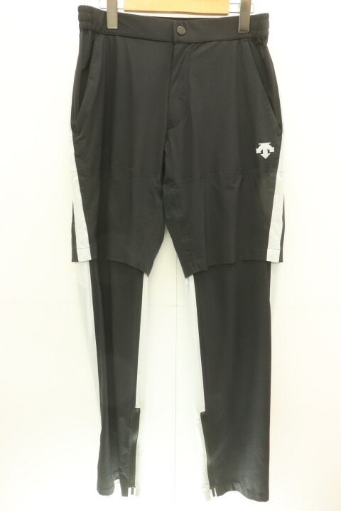 Rakuten - 【中古】 DESCENTE メンズジャージパンツ M ナイロンストレッチツイルレインパンツ DESCENTE M 黒 ブラック ロゴ
