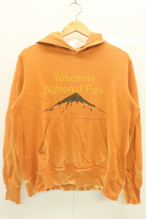 Men's Clothing - 【中古】 REMI RELIEF メンズパーカー M プルオーバーパーカー REMI RELIEF × nano universe M オレンジ 橙 プリント