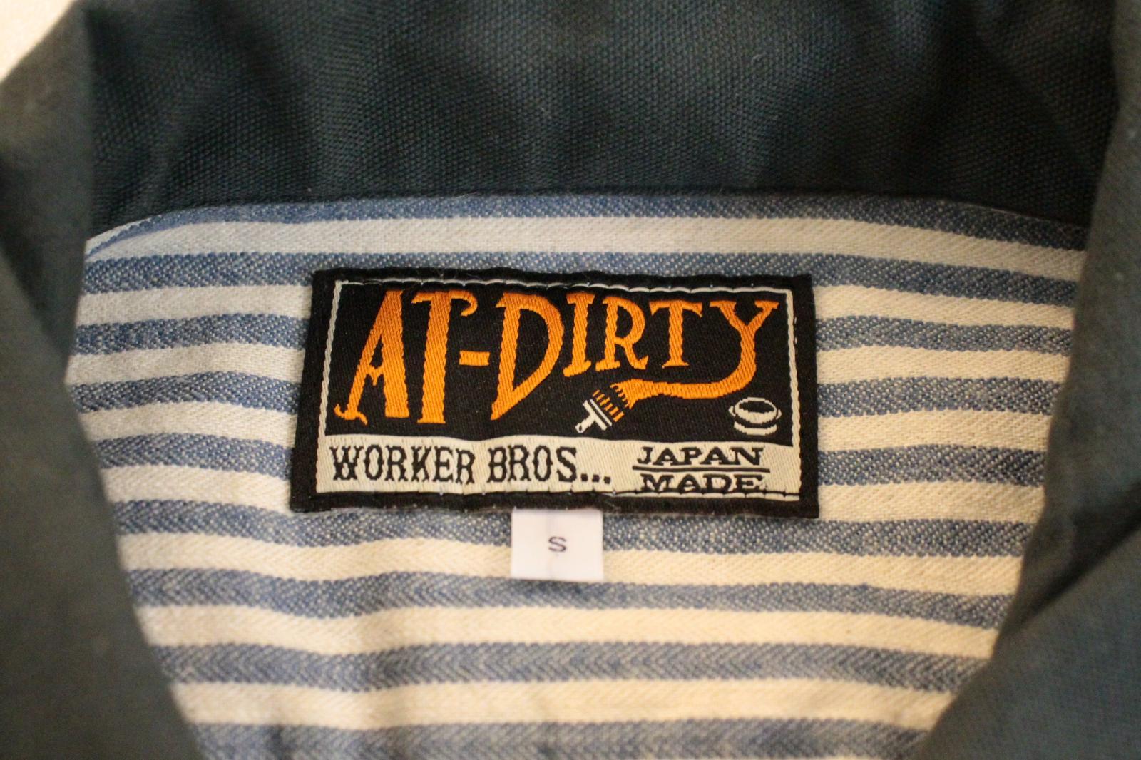 【中古】 -- メンズ半袖シャツ S AT-DIRTY/ANY DAYS S/S SHIRT/半袖シャツ/S/インディゴブルー 藍/ヒッコリー