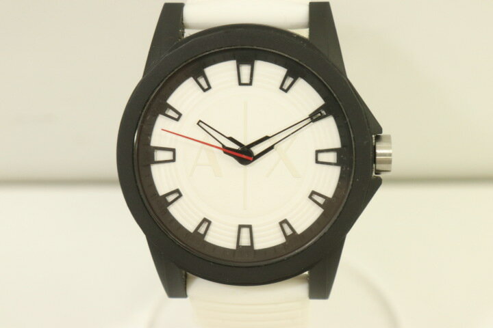 【中古】 ARMANI EXCHANGE メンズ腕時計 -- メンズ腕時計 ARMANI EXCHANGE -- 黒 ブラック 白 ホワイト ロゴ AX2523