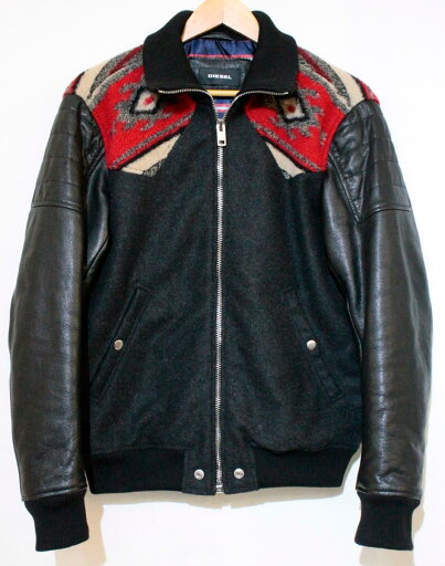【中古】 DIESEL メンズスタジャン M DIESEL/ネイティブヨークスタジャン/M/黒 ブラック 【中古】 DIESEL メンズスタジャン M DIESEL/ネイティブヨークスタジャン/M/黒 ブラック