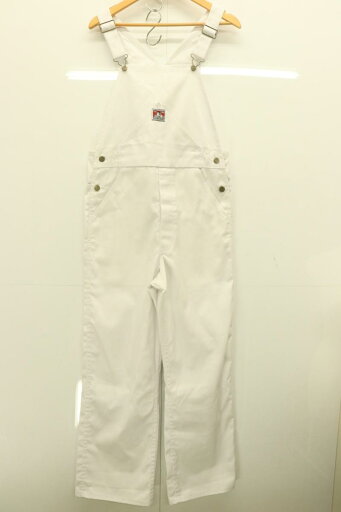 【中古】 BEN DAVIS メンズつなぎ オールインワン -- USA オーバーオール BEN DAVIS -- 白 ホワイト ロゴ 【中古】 BEN DAVIS メンズつなぎ オールインワン -- USA オーバーオール BEN DAVIS -- 白 ホワイト ロゴ