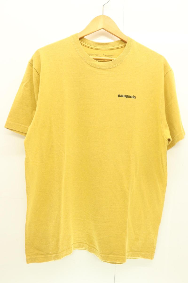 Rakuten - 【中古】 patagonia メンズTシャツ M バックロゴTシャツ patagonia M マスタード バックプリント