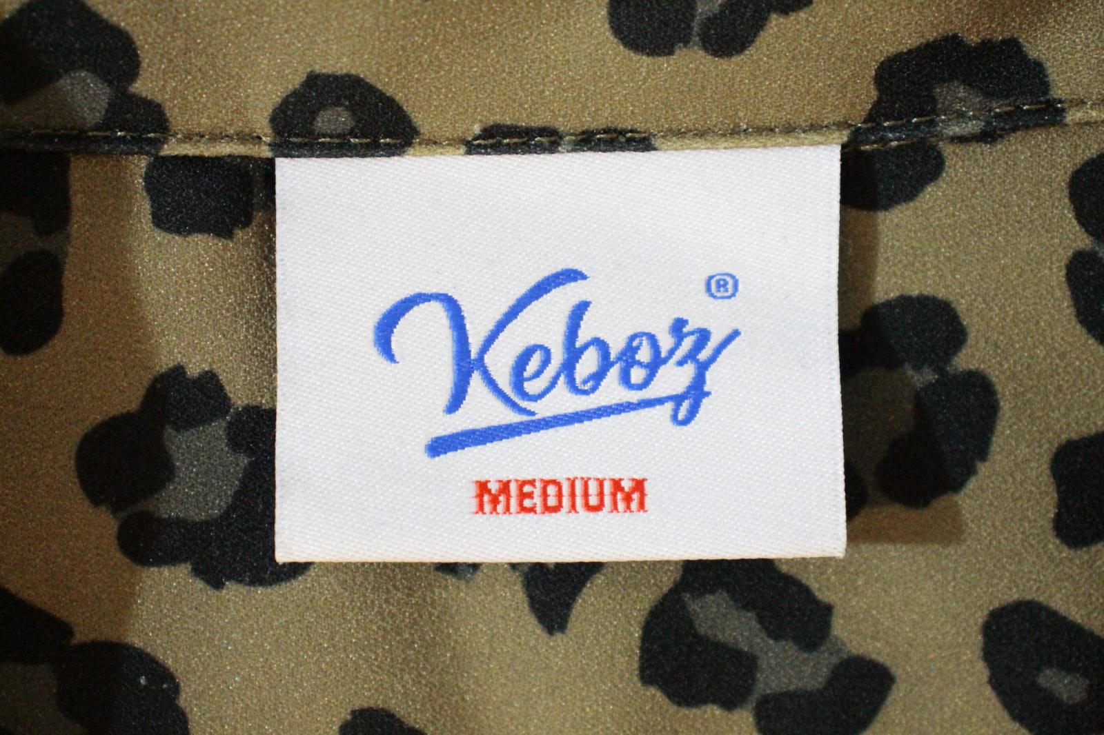 【中古】 KEBOZ メンズ半袖シャツ M KEBOZ/半袖シャツ/M/カーキ/レオパード ヒョウ