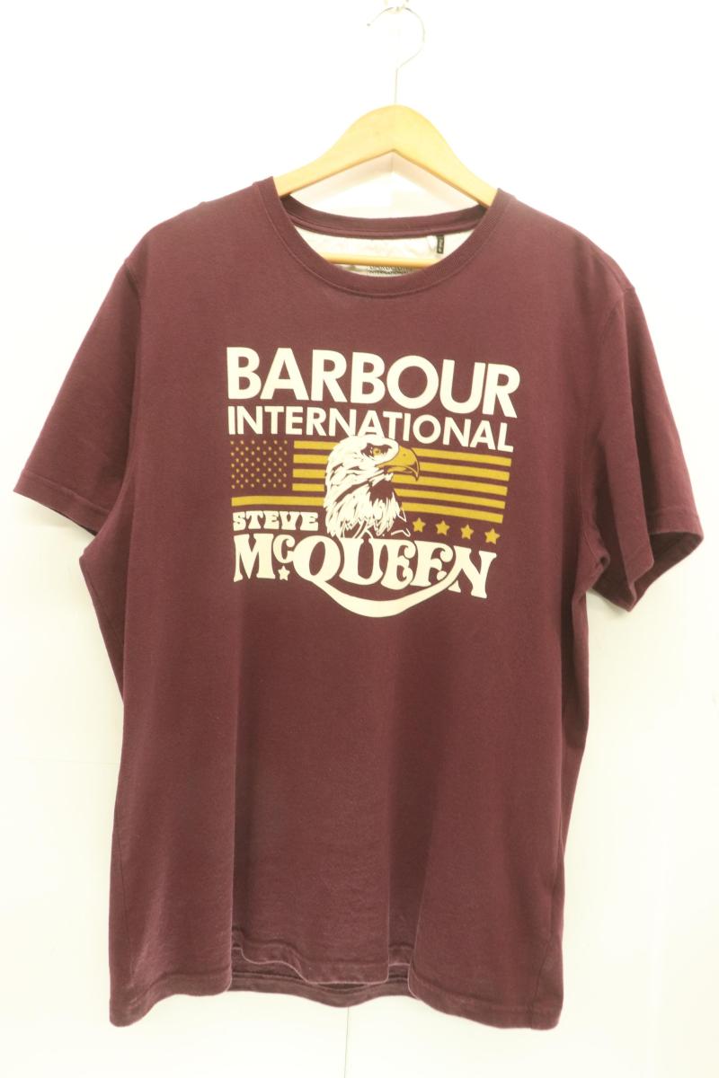 Rakuten - 【中古】 Barbour メンズTシャツ L B.INTL EAGLE TEE Barbour L えんじ プリント