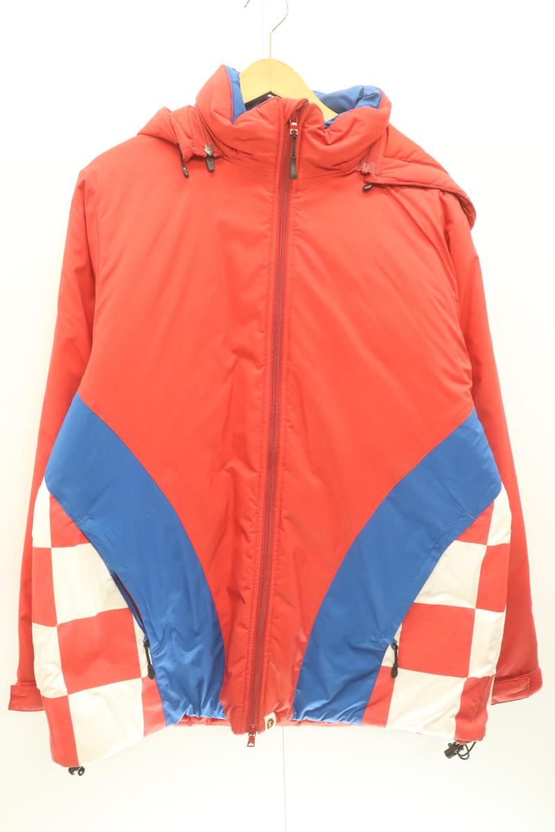 【中古】 A BATHING APE メンズ中綿ジャケット XL JACKET PADDED BLOCK A BATHING APE XL 赤 レッド チェック