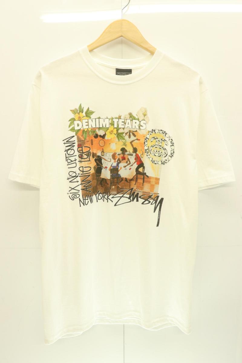 【中古】 STUSSY メンズTシャツ M Annie Lee Artist Tシャツ STUSSY x Denim Tears M 白 ホワイト