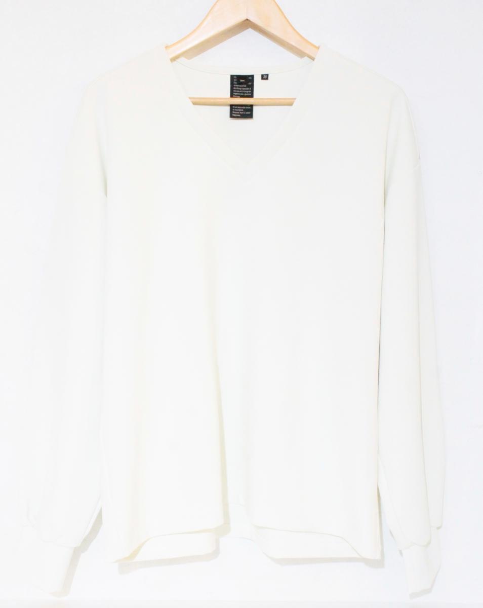 Rakuten - 【中古】 Sov. レディーストップス 38 Sov. DOUBLE STANDARD CLOTHING/25AW/メルティーダンボールVネックトップス/38/アイボリー/0308-410-253