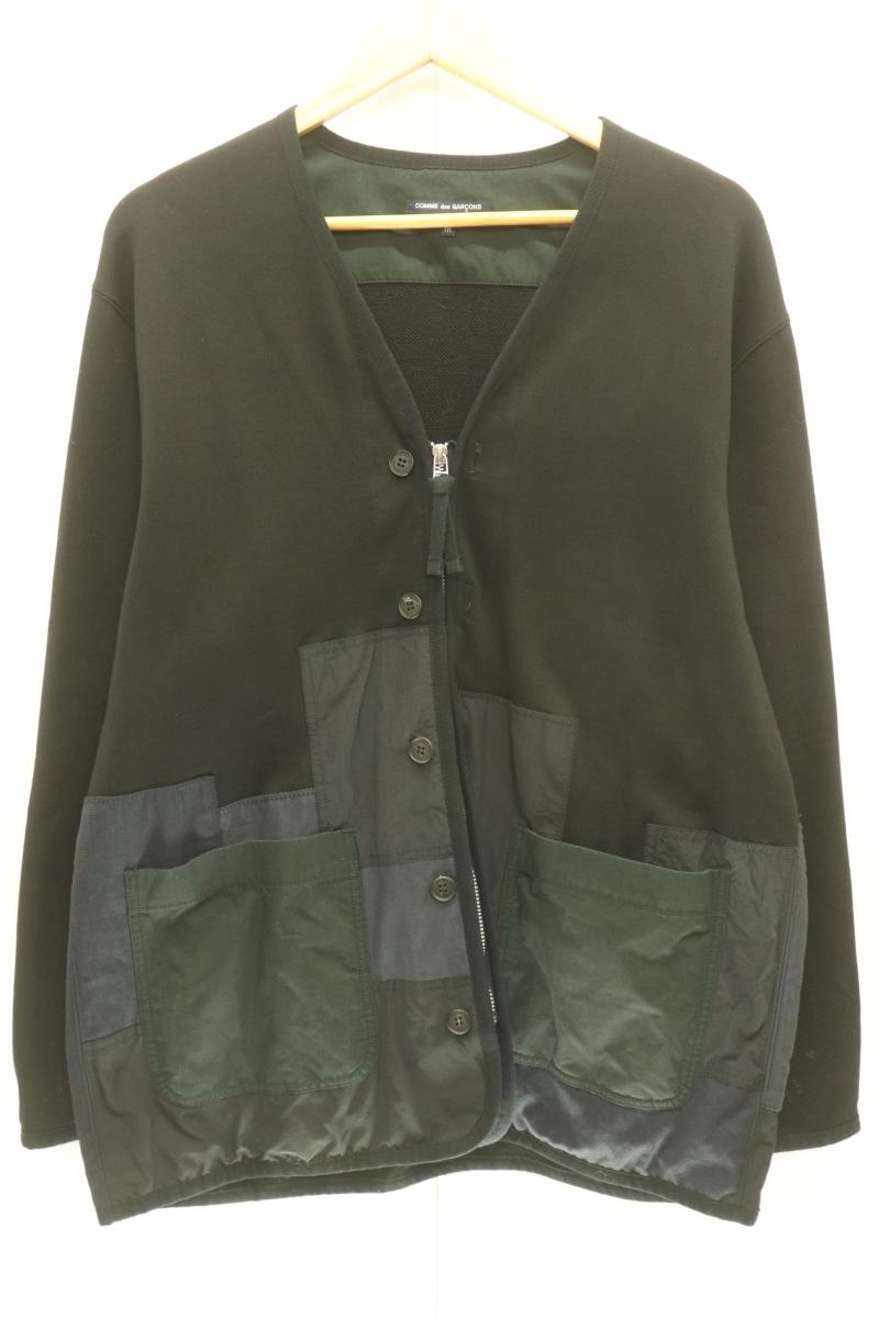 Rakuten - 【中古】 COMME des GARCONS HOMME メンズジャケット M パッチワークノーカラージャケット COMME des GARCONS HOMME M 黒 ブラック 無地 AD2024 HN-T012