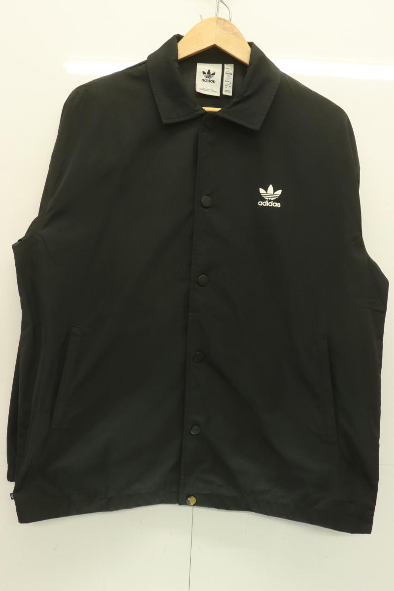 【中古】 adidas メンズジャケット M CLASSICS TREFOIL COACH JACKET adidas M 黒 ブラック ロゴ