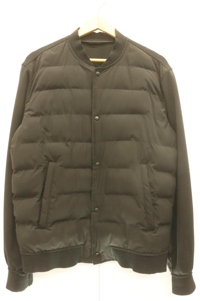 Rakuten - 【中古】 ZARA メンズブルゾン L 中綿 切替 ブルゾンZARAL黒 ブラック無地