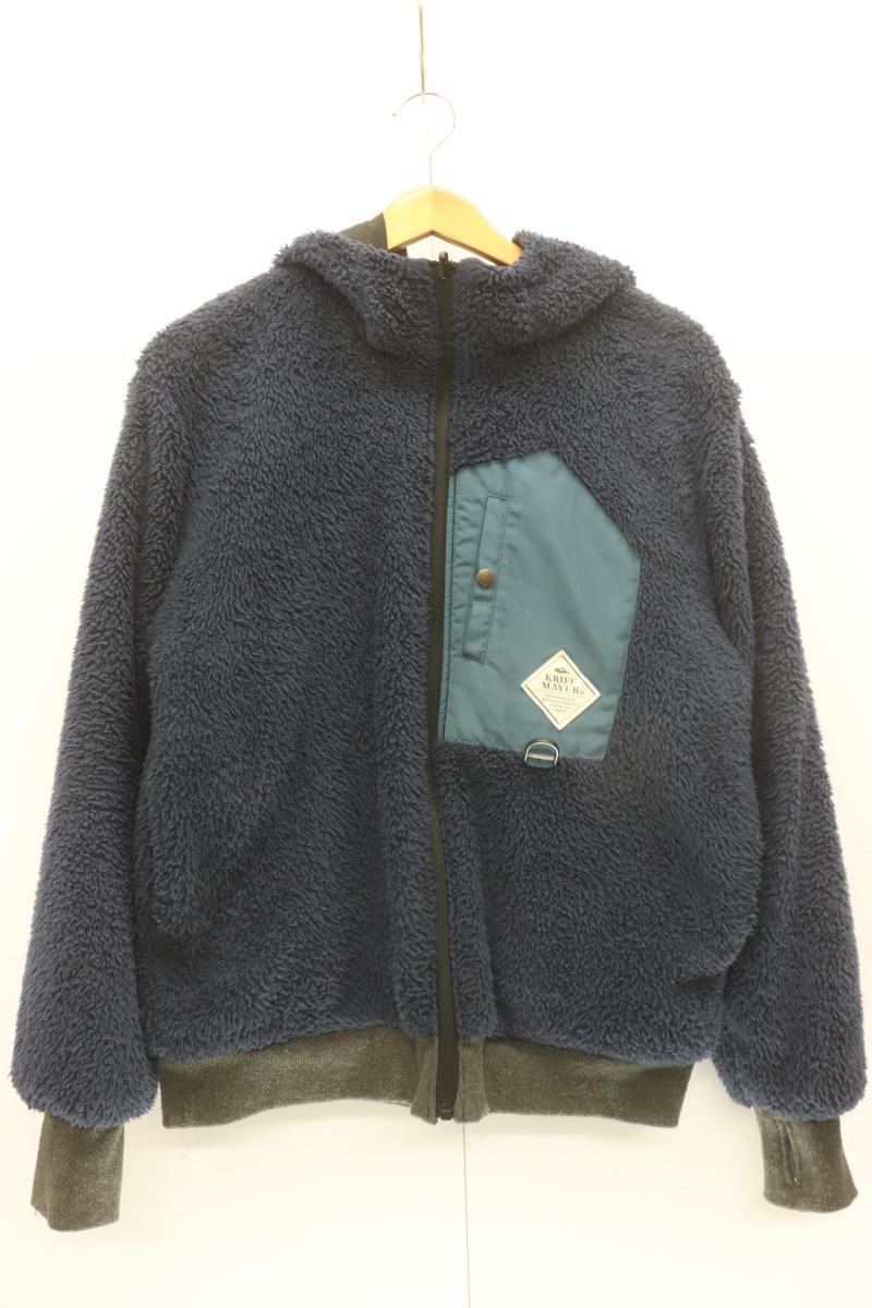 Rakuten - 【中古】 KRIFF MAYER メンズフリースジャケット -- リバーシブルフリースジャケットKRIFF MAYER--グレー 灰紺 ネイビー