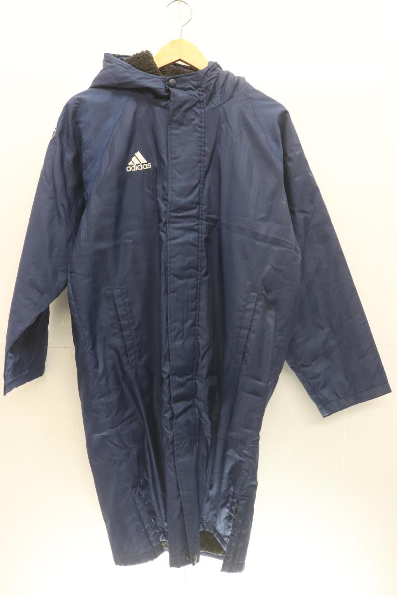 Rakuten - 【中古】 adidas メンズコート 160 ベンチコート adidas 160 紺 ネイビー ロゴ