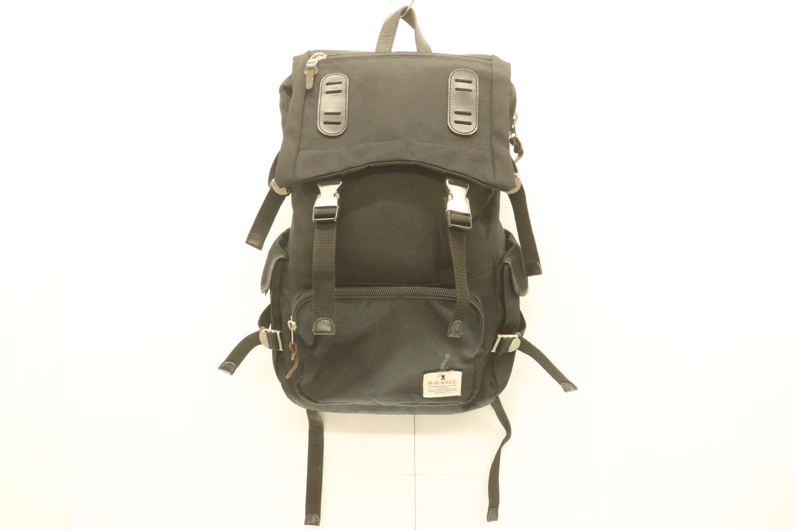 Other - 【中古】 MAKAVELIC メンズリュック バックパック -- TRUCKS DOUBLE BELT PMD MIX DAYPACK MAKAVELIC -- 黒 ブラック ロゴ