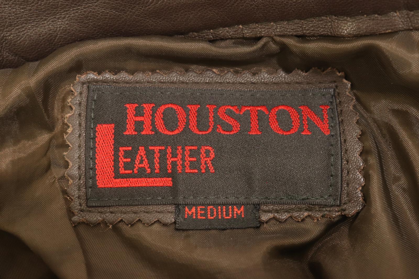 【中古】 HOUSTON メンズハーフパンツ M レザーハーフパンツ HOUSTON M 茶 ブラウン