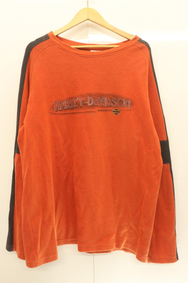 Rakuten - 【中古】 HARLEY DAVIDSON メンズカットソー XXL USA製カットソー HARLEY DAVIDSON XXL オレンジ 橙