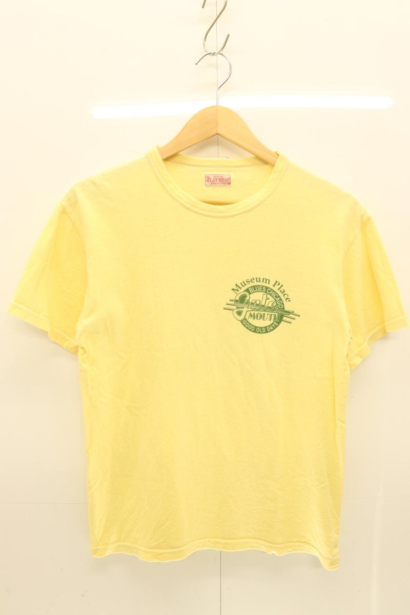 【中古】 THE FLAT HEAD メンズTシャツ M Tシャツ THE FLAT HEAD M 黄 イエロー