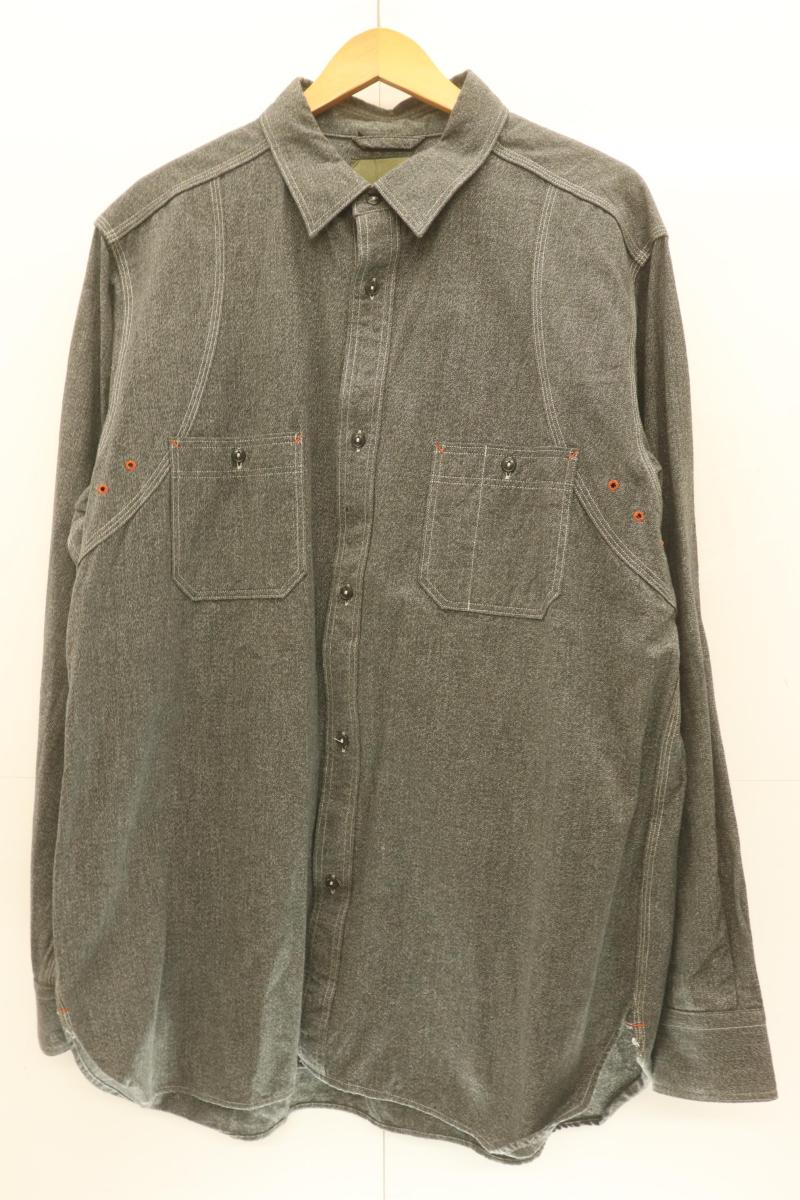 【中古】 Nigel Cabourn メンズ長袖シャツ 52 NEW MEDICAL SHIRT Nigel Cabourn 52 グレー 灰 無地