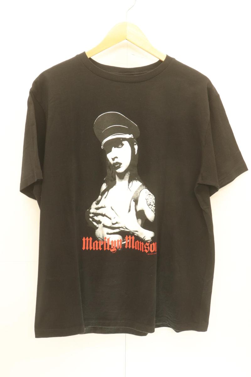 【中古】 wall of fame メンズTシャツ L Marilyn Manson Tシャツ wall of fame L 黒 ブラック プリント