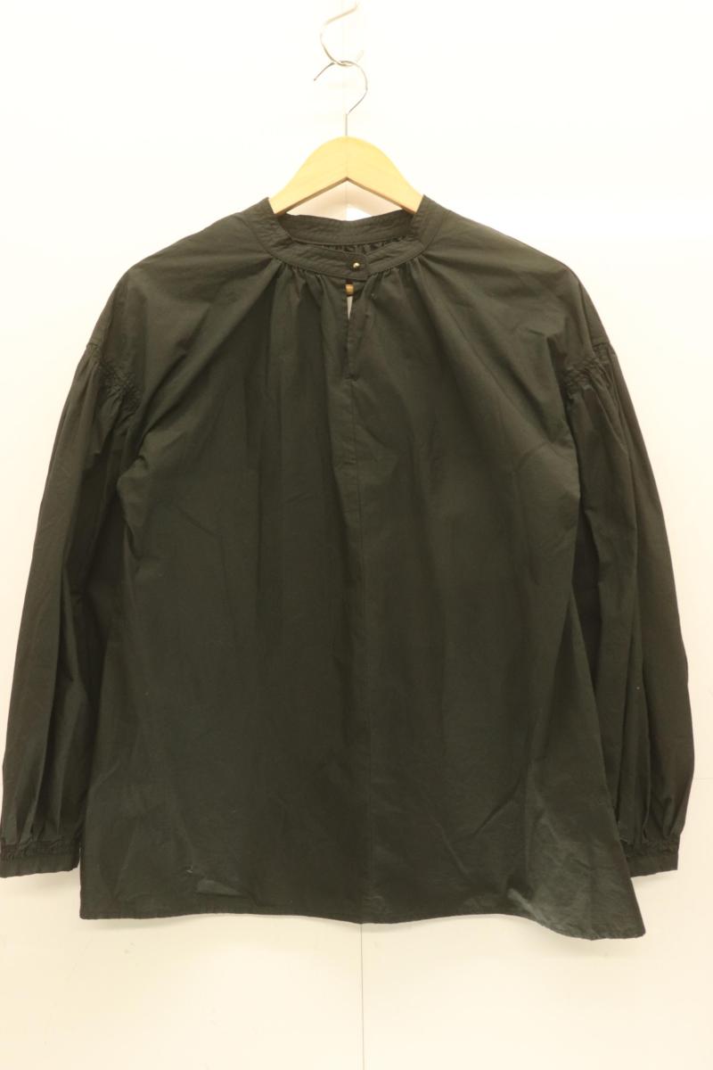 Rakuten - 【中古】 RAY BEAMS レディースブラウス -- ギャザー ボリュームスリーブ シャツ RAY BEAMS -- 黒 ブラック 無地
