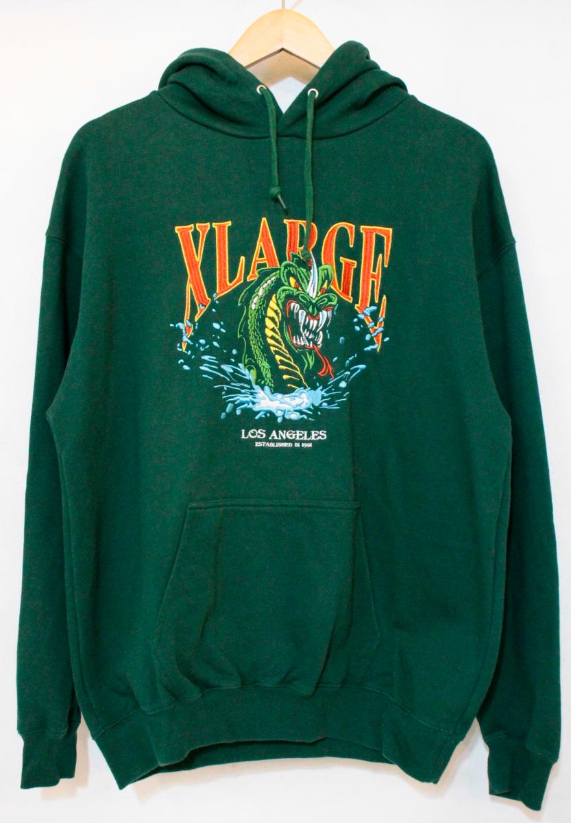 Rakuten - 【中古】 X-LARGE メンズパーカー M X-LARGE/DRAGON PULLOVER HOODED SWEAT/パーカー/M/緑 グリーン/刺繍/101224012006