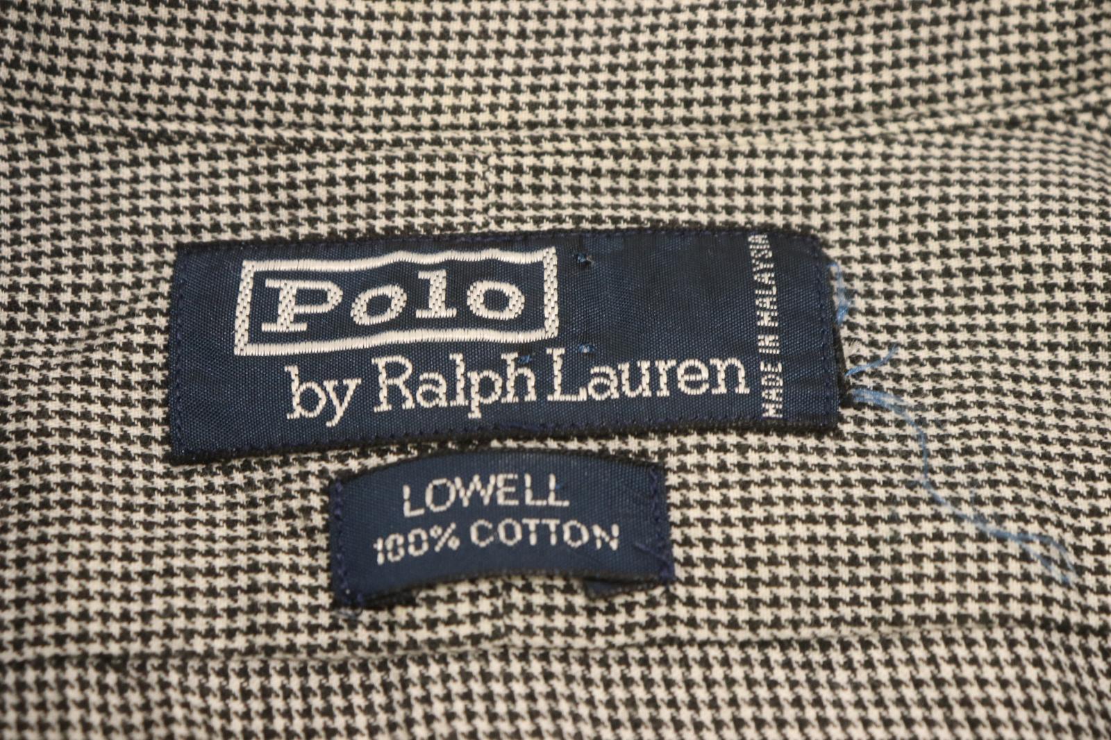 【中古】 Polo by Ralph Lauren メンズ長袖シャツ -- 長袖シャツ Polo by Ralph Lauren -- 黒 ブラック 白 ホワイト 千鳥格子
