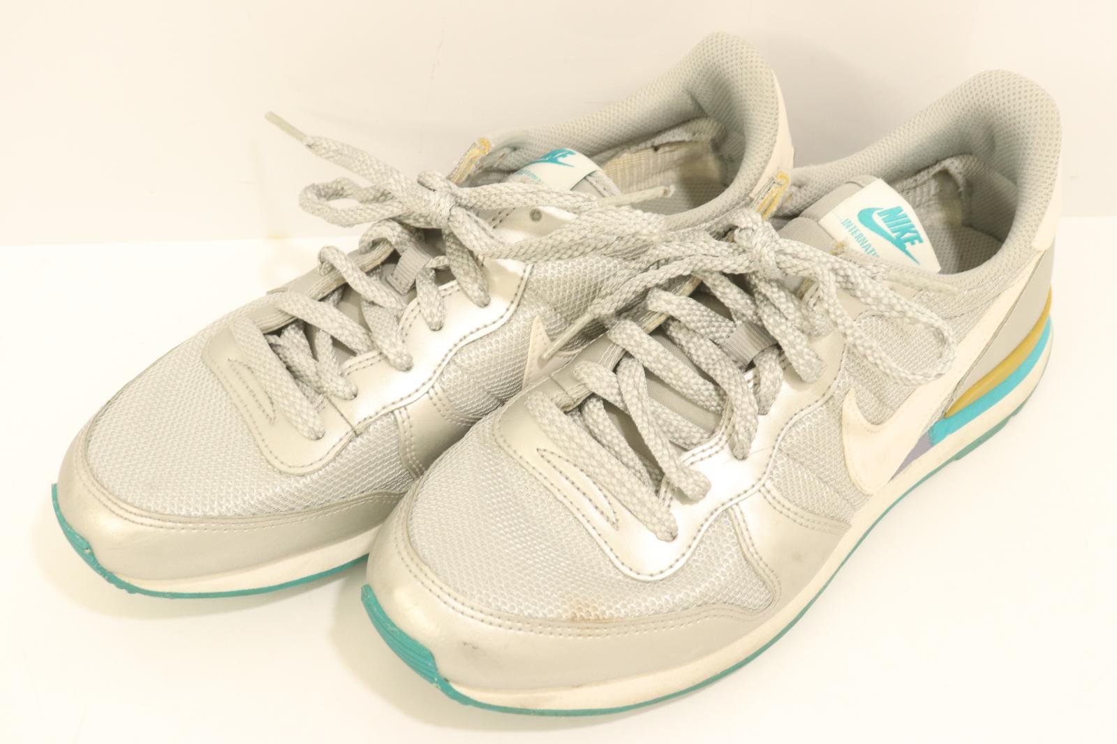 Rakuten - 【中古】 NIKE メンズスニーカー 25.5cm INTERNATIONALIST NIKE 25.5cm 銀 シルバー ロゴ