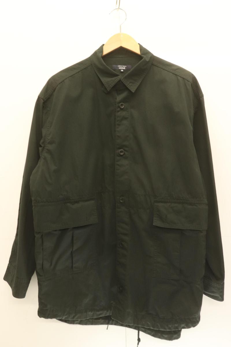 Rakuten - 【中古】 COMME des GARCONS HOMME メンズジャケット M 綿ウェザー製品洗 シャツ COMME des GARCONS HOMME M 黒 ブラック 無地
